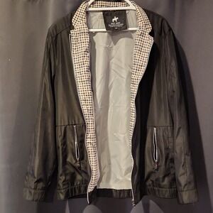 West Louis Black Stand-Up Collar Bomber Jacket Full Zip Mid-Length XL Men